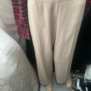 Tan Structured Trousers with Straight-Leg Silhouette